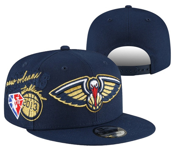 New Orleans Pelicans Stitched 75th Anniversary Snapback Hats 005